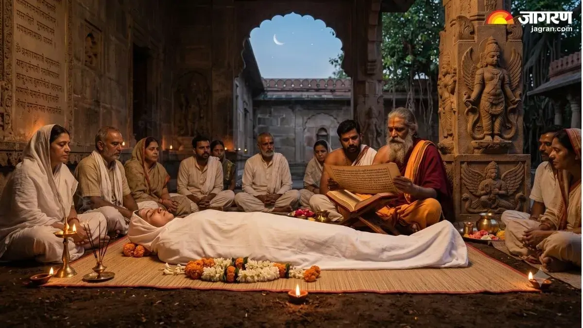 गरुड़ पुराण का रहस्य: मृत्यु के बाद शव को जमीन पर क्यों लिटाया जाता है?